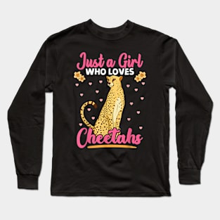 Just A Girl Who Loves Cheetahs African Savanna Zookeeper Long Sleeve T-Shirt